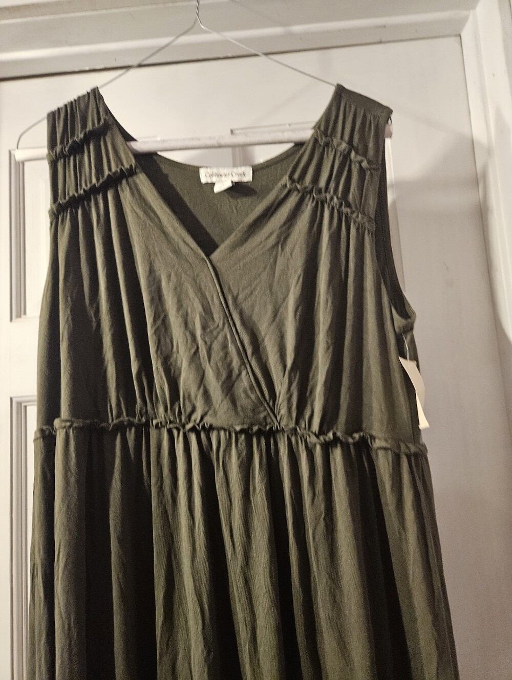 Coldwater Creek Olive Green Sleeveless Maxi Dress - Picture 6 of 11